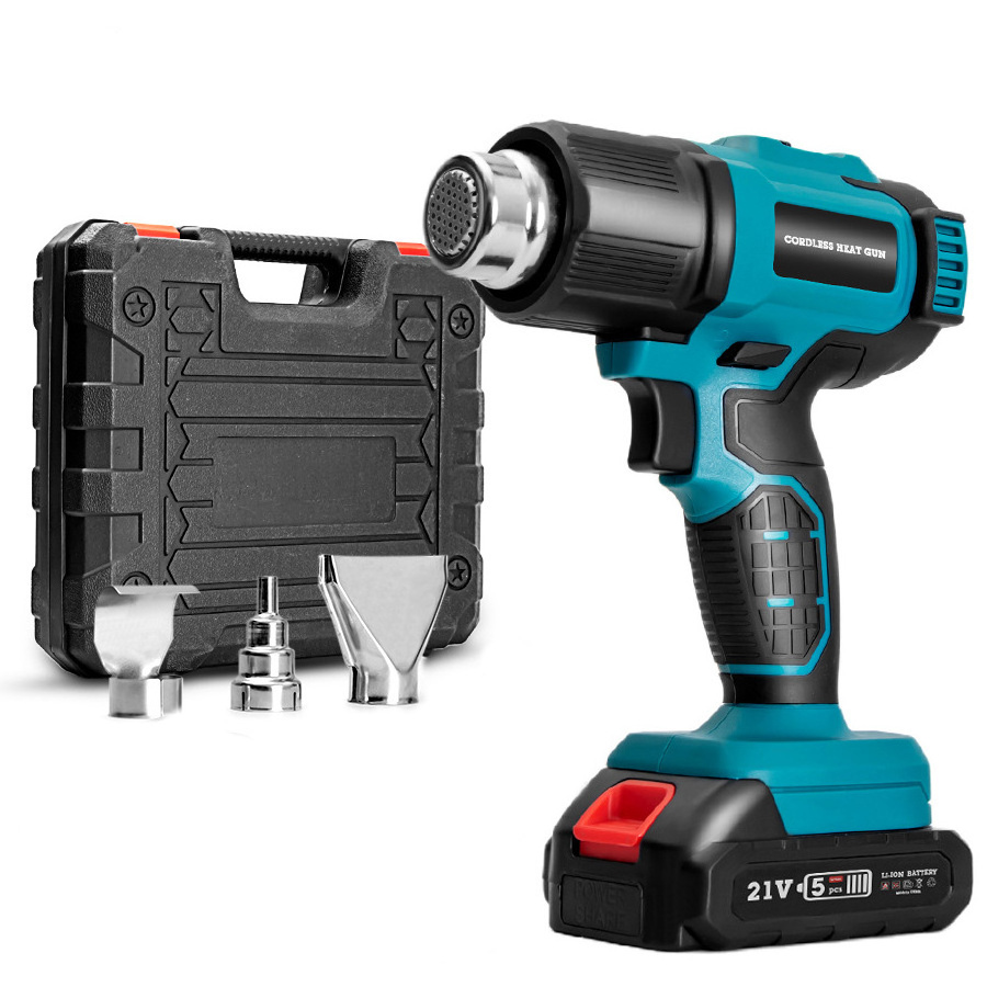 Rechargeable 21V Cordless Heat Gun Lithium Rechargeable Heating Equipment Constant Temperature Electric Heat Gun Cordless