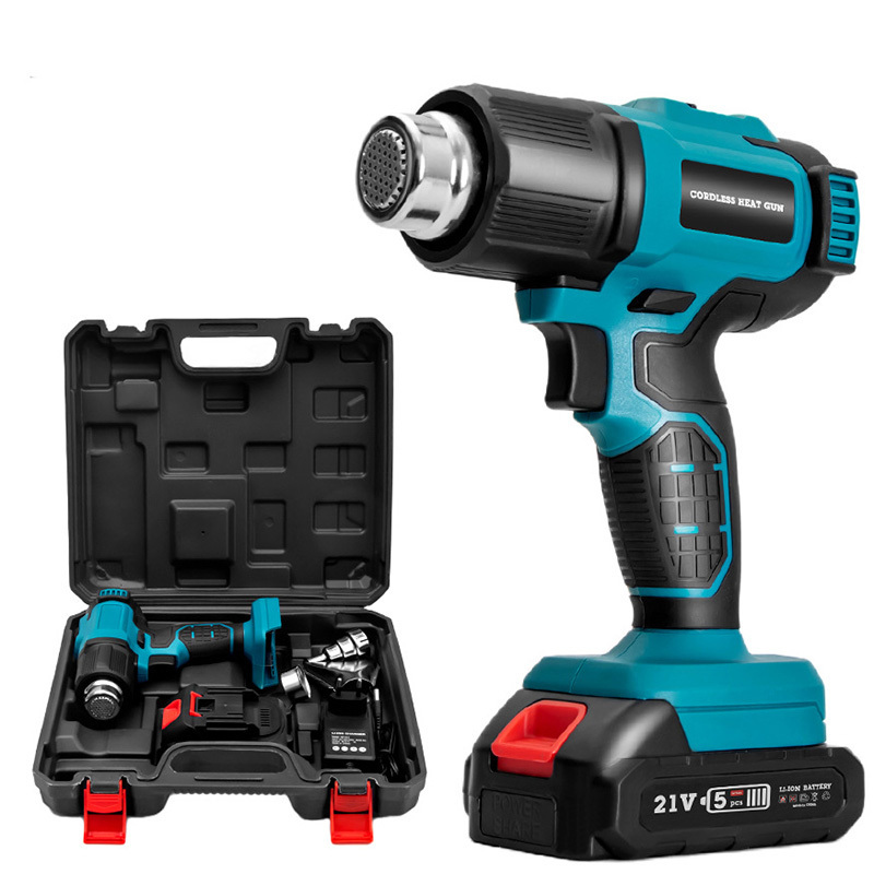 Rechargeable 21V Cordless Heat Gun Lithium Rechargeable Heating Equipment Constant Temperature Electric Heat Gun Cordless