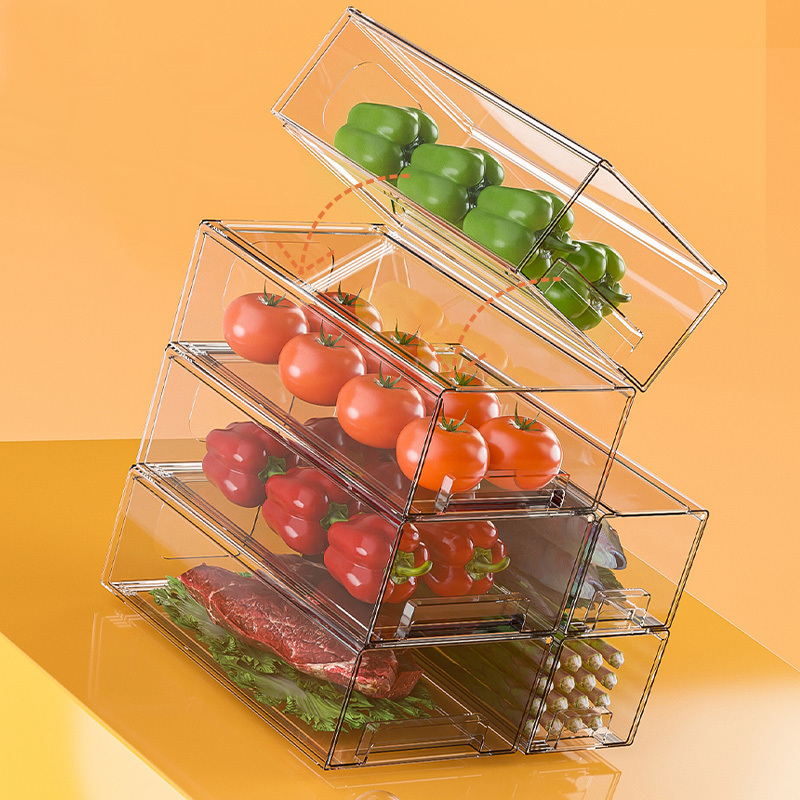 2024 new design home and kitchen organizer plastic refrigeration tool box food container storage box