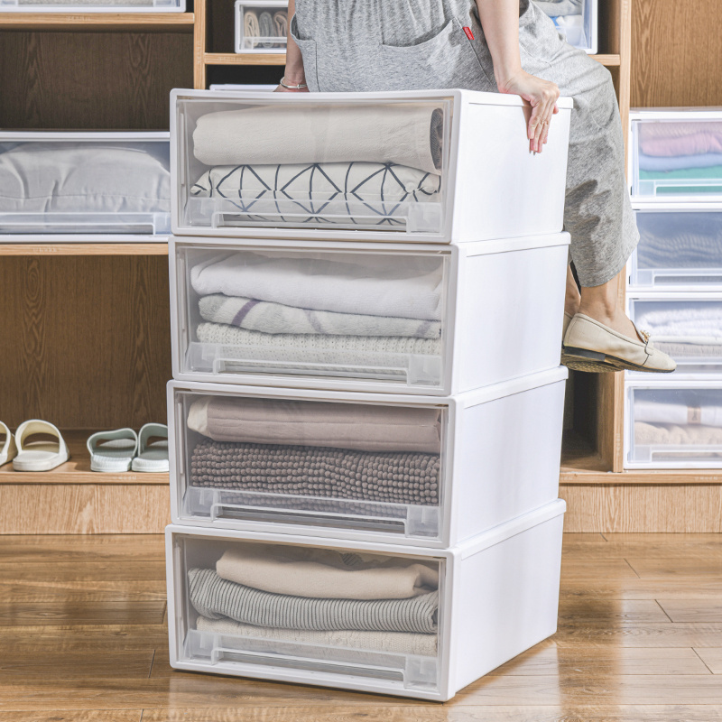 Stackable Plastic Storage Basket Bin Shelf Box for Closet  Drawer  Wardrobe Organizer