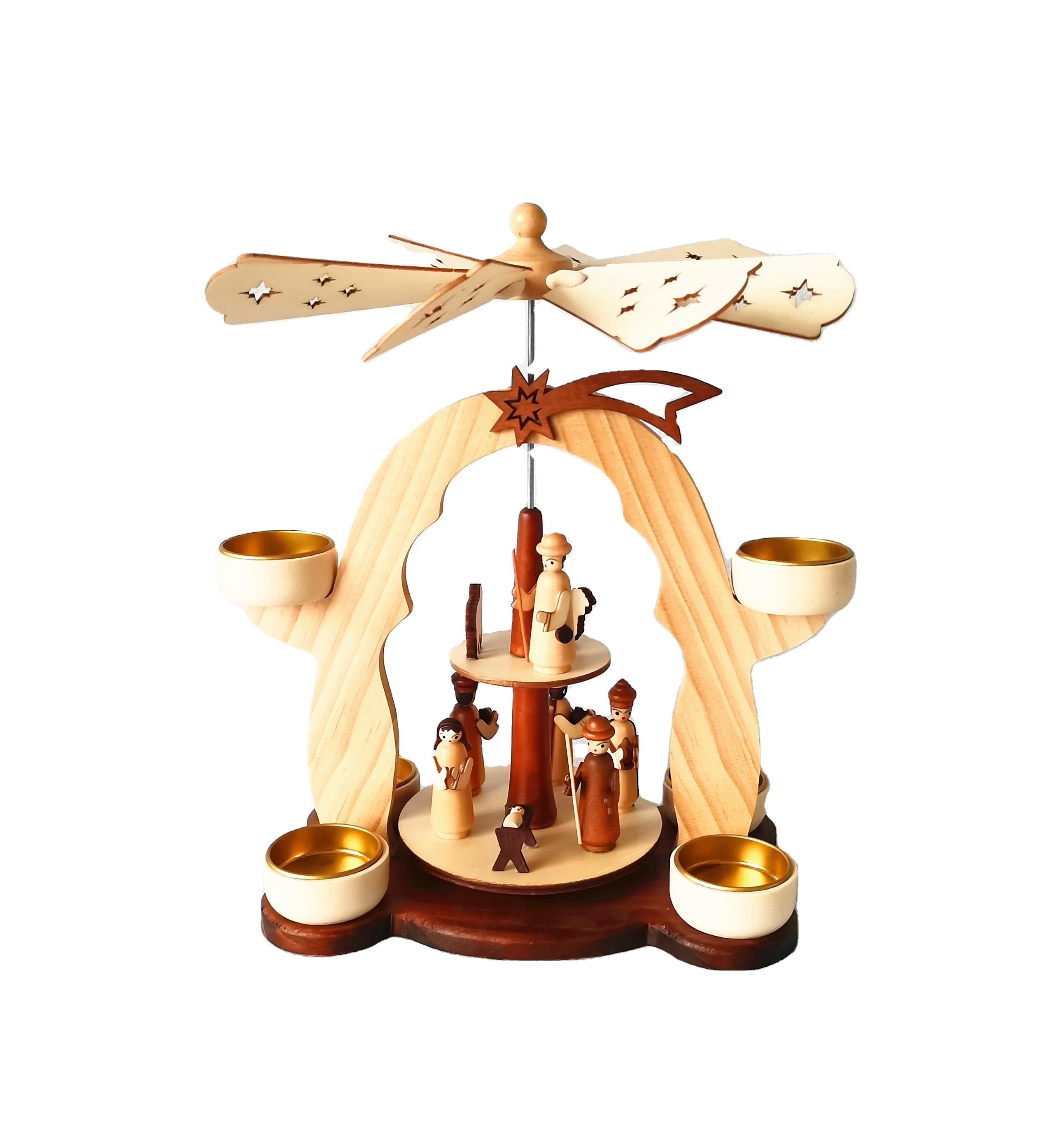 2 tier Christmas story German Christmas windmill  carousel pyramid decoration