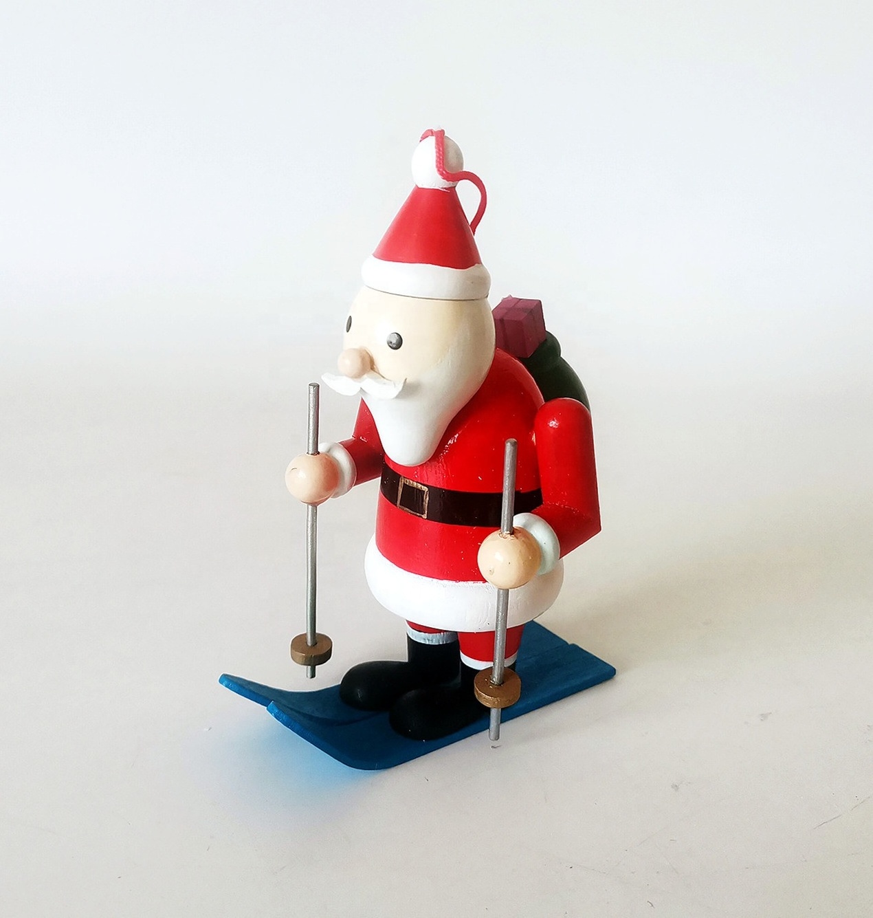 Wholesale wooden skiing Santa Claus Christmas tree ornament