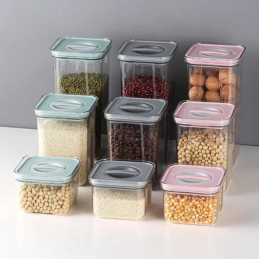 Clear Plastic BPA Free Kitchen Cereal Airtight Storage  Container set with Twist Lock