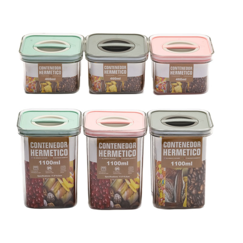 Clear Plastic BPA Free Kitchen Cereal Airtight Storage  Container set with Twist Lock