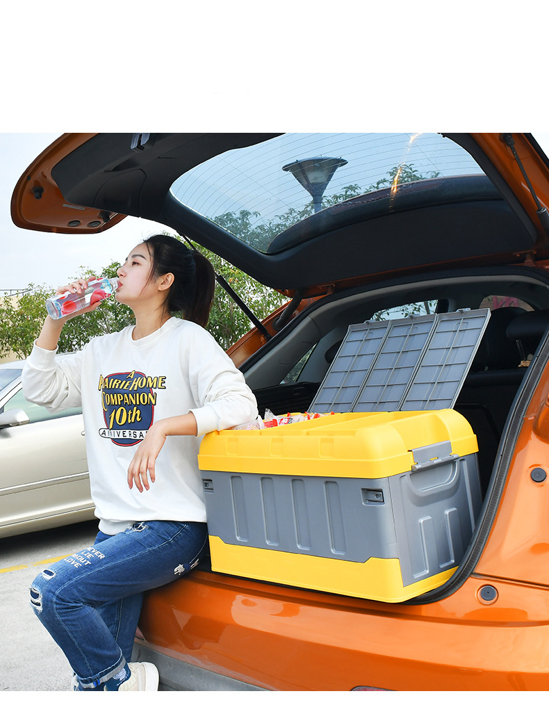 Durable plastic bins multifunctional convenient outdoor kitchen car shoe kids camping storage box foldable