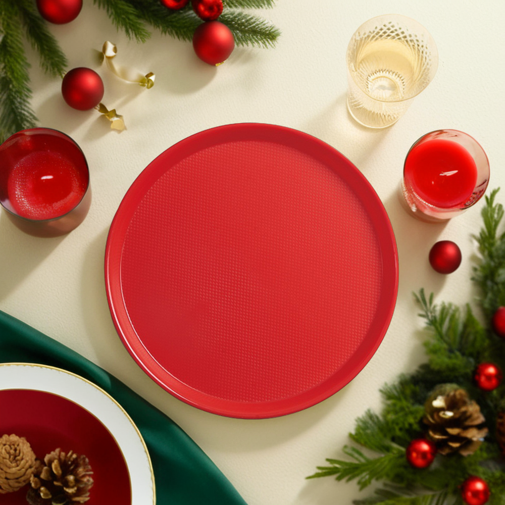 Wholesale Plastic Luxury Christmas Cake Serving Tray Modern Fruit Tray for Home Use Party Cater Dinner Plates for Kids