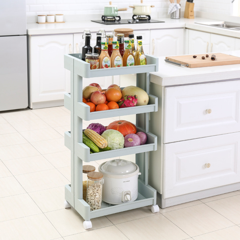 Kitchen Trolley Storage Shelves Slim Slide Out Rolling Shelf