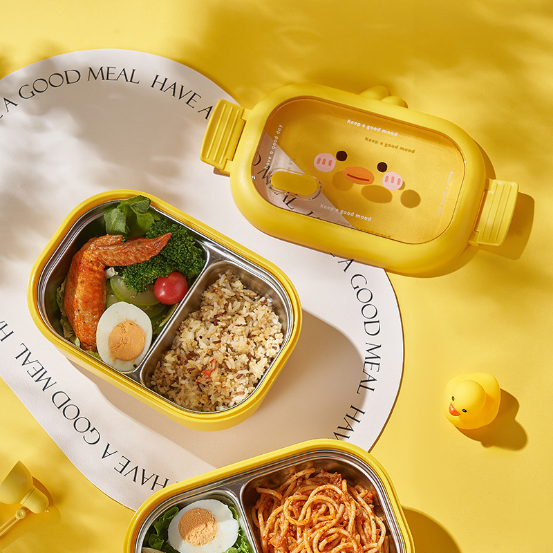 New insulated lunch box stainless steel bento lunch box cute outdoor portable student office worker rice box BPA free