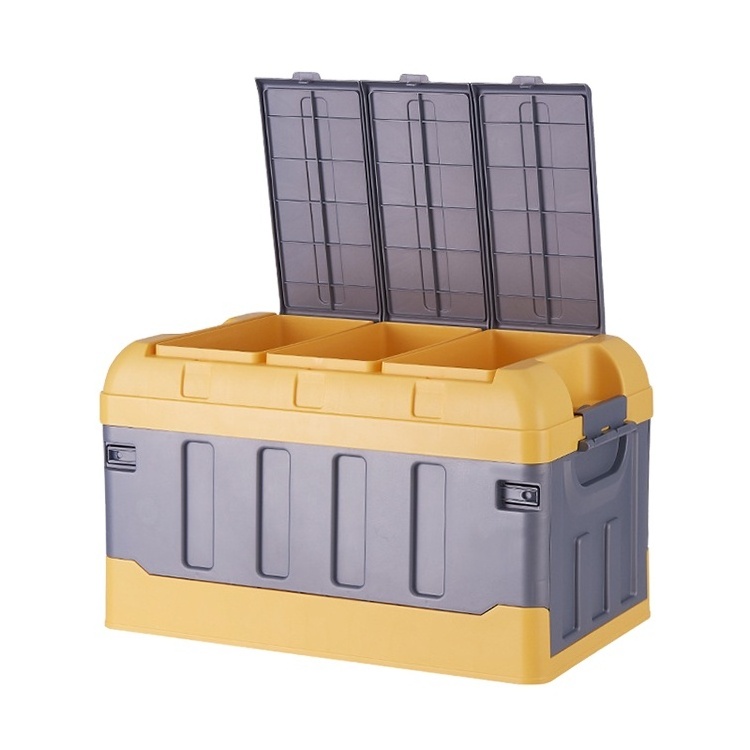 Durable plastic bins multifunctional convenient outdoor kitchen car shoe kids camping storage box foldable