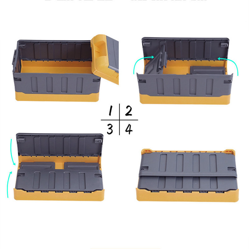 Durable plastic bins multifunctional convenient outdoor kitchen car shoe kids camping storage box foldable