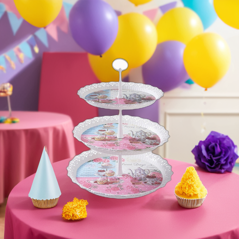 Plastic Cupcake Stands and Dessert Stand Cupcake Holder Plate Serving Tray Fruit Plate for Wedding Birthday Party