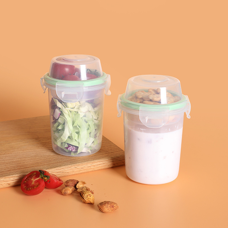 Yogurt Parfait Cups Bowls with Topping Cereal Oatmeal Salad or Fruit Container with Lids, Large Breakfast on The Go Plastic Food