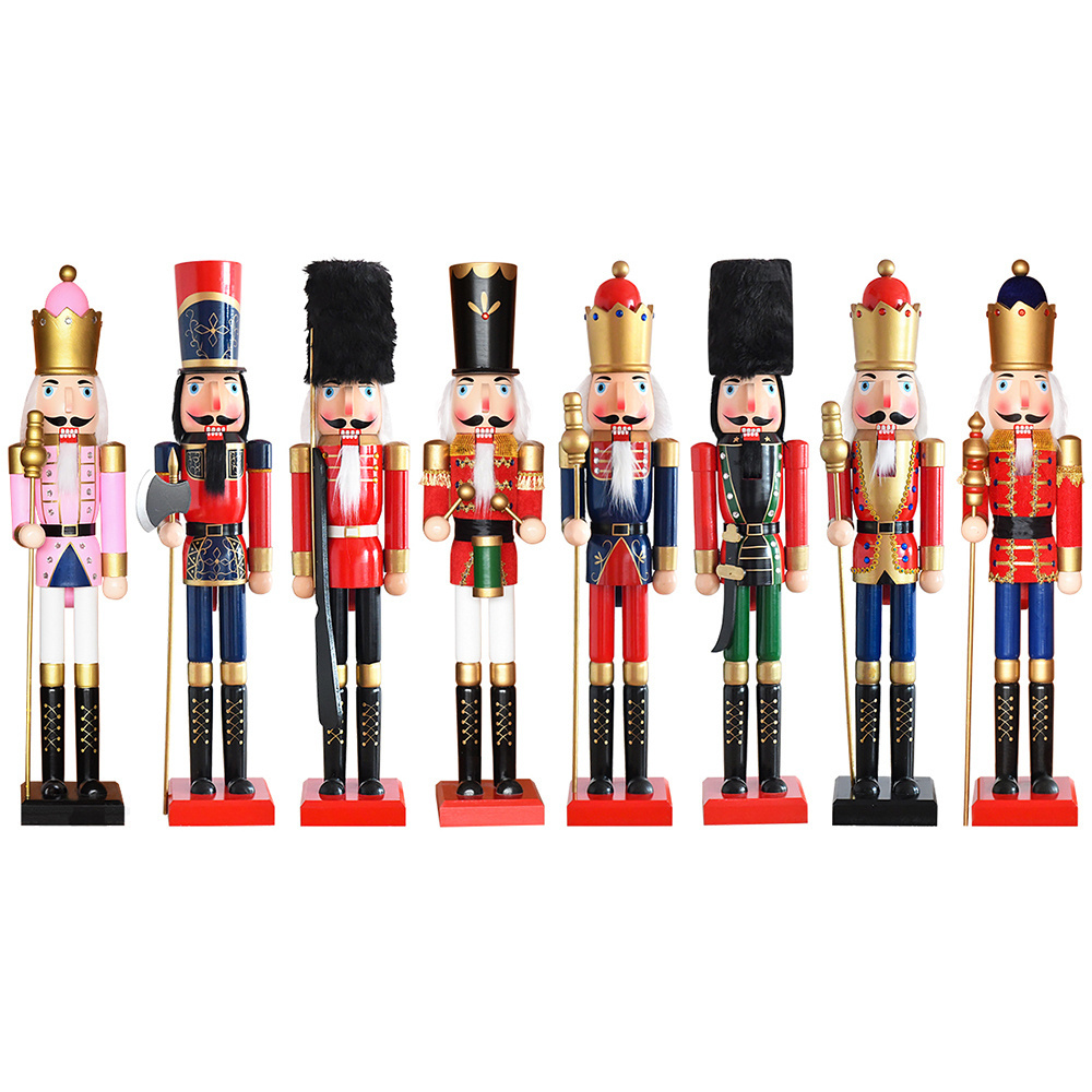 Wholesale 90cm Large Giant Custom Pink Life Size Wooden Christmas Nutcracker Soldier for Outdoor Decoration