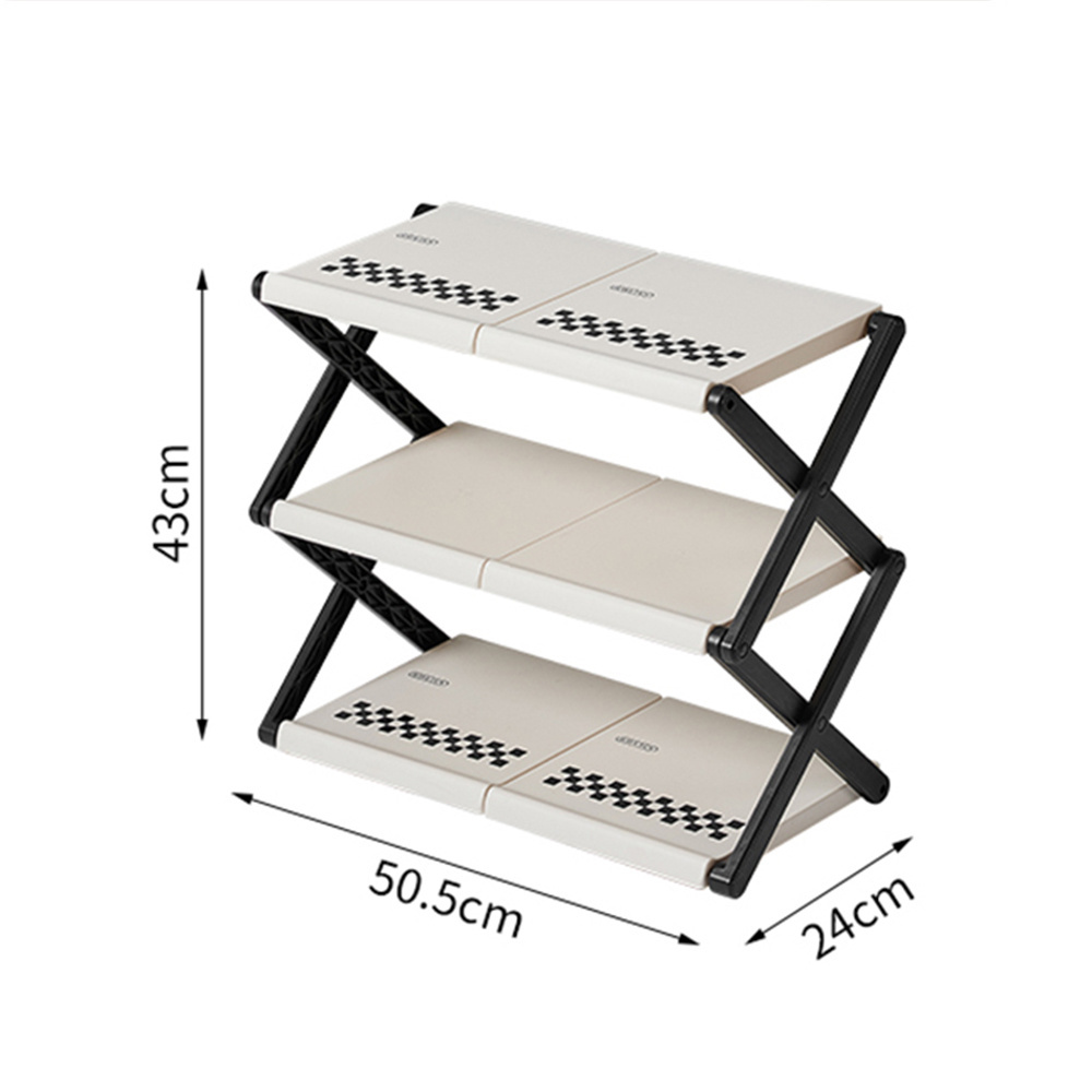 Modern Portable 3 Layers Plastic Board Collapsible Shoe Rack Organizer