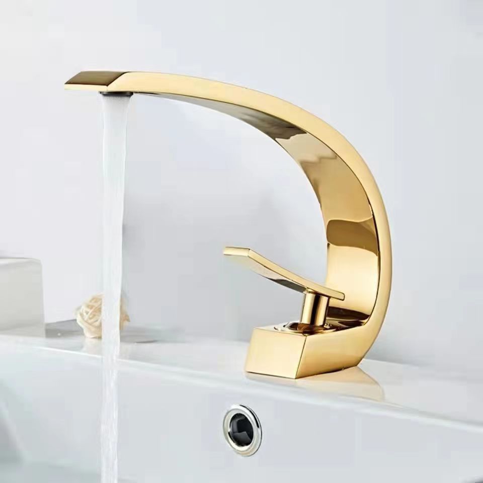 Moon Design Brass Hot And Cold Water Basin Mixer Single Lever Single Hole Basin Faucet