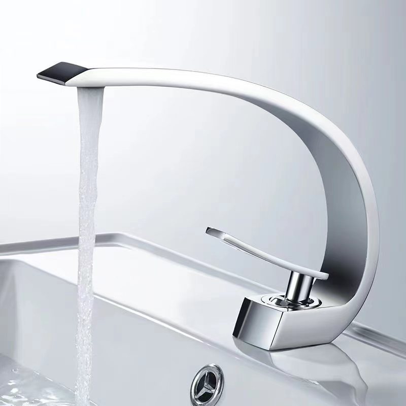 Moon Design Brass Hot And Cold Water Basin Mixer Single Lever Single Hole Basin Faucet