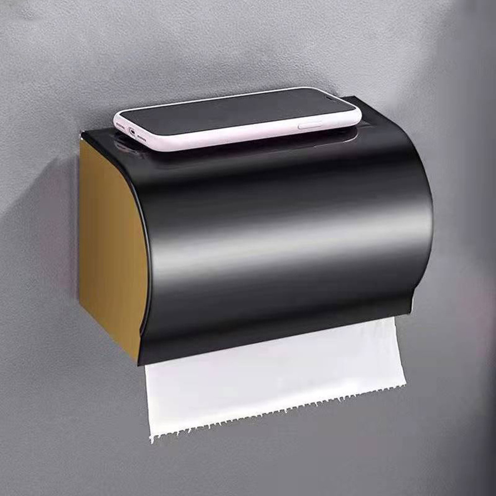 Black gold space mounted bathroom shelf shelves towel holder wall mounting aluminum towel rack