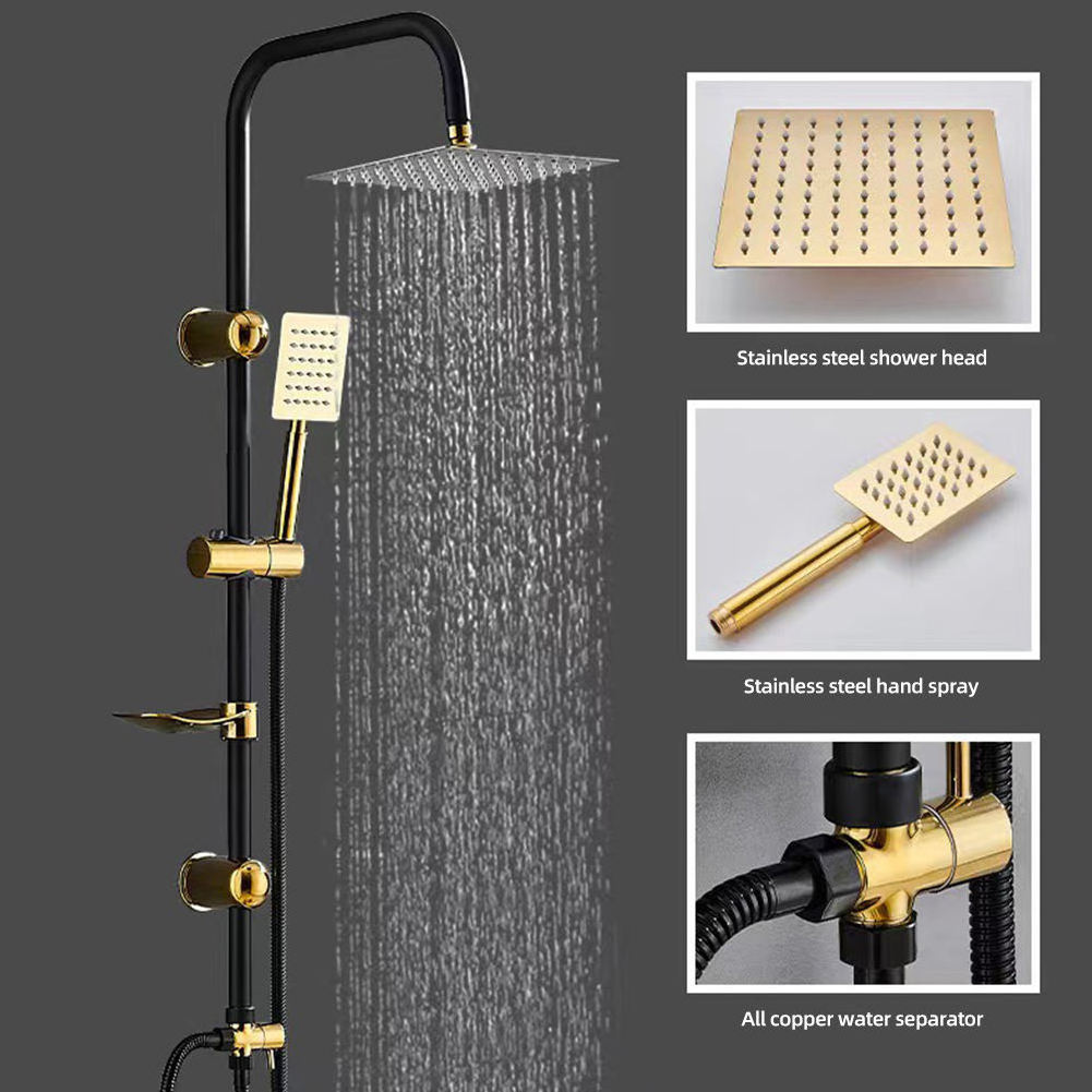 China Sanitary Wares Supplier Wholesale Bathroom Faucet Sanitary Ware Fitting  silvery brass Rain Shower Column Set