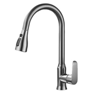 4 New design Water gray plating brass faucet Kitchen Sink Faucet With Pull Down Sprayer brass  Kitchen Sink Faucet