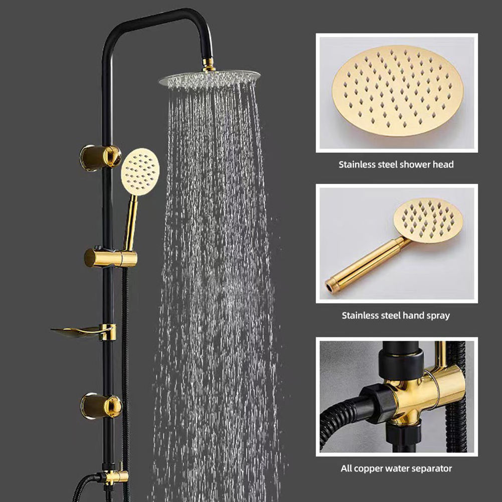 China Sanitary Wares Supplier Wholesale Bathroom Faucet Sanitary Ware Fitting  silvery brass Rain Shower Column Set