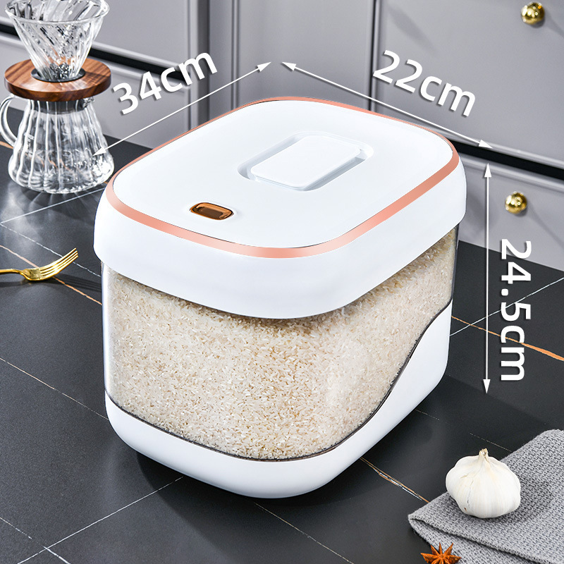 kitchen rice dispenser sealed dustproof storage box Plastic flip lid flour grain dispenser Press type food dispenser