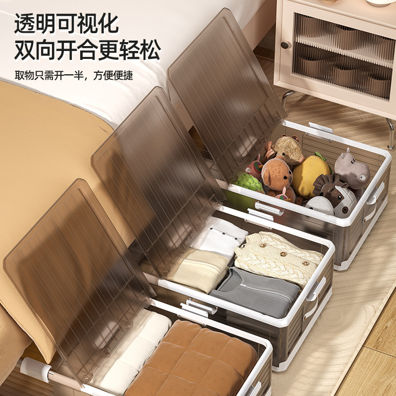 Under bed storage box Foldable flat organizer with wheel Household  items storage box storage bin