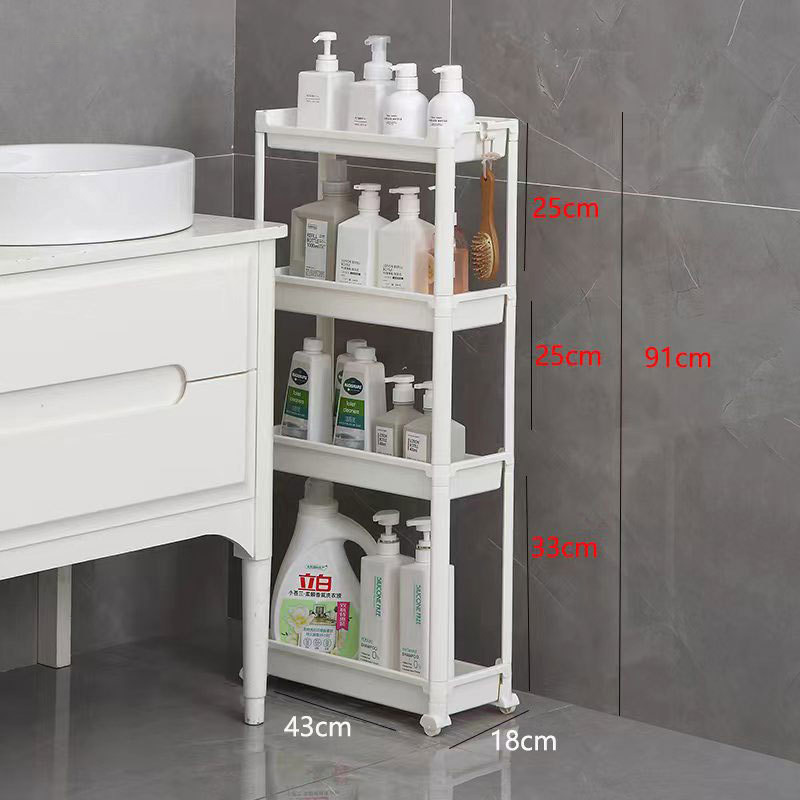 Kitchen clip storage rack plastic PP material bedroom bathroom plastic thickening household floor multi-layer shelves