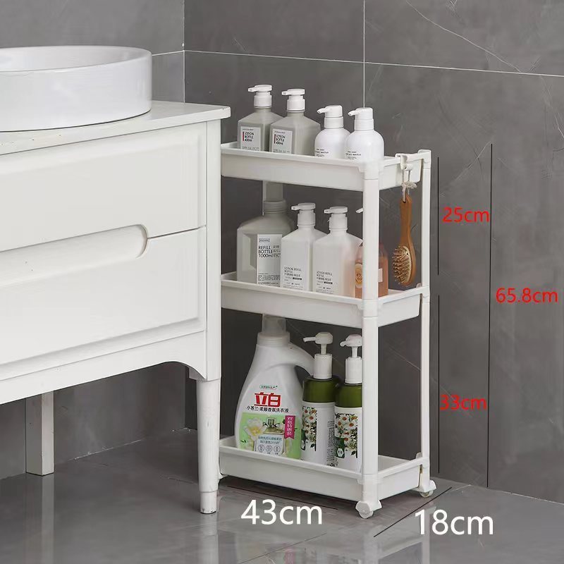 Kitchen clip storage rack plastic PP material bedroom bathroom plastic thickening household floor multi-layer shelves