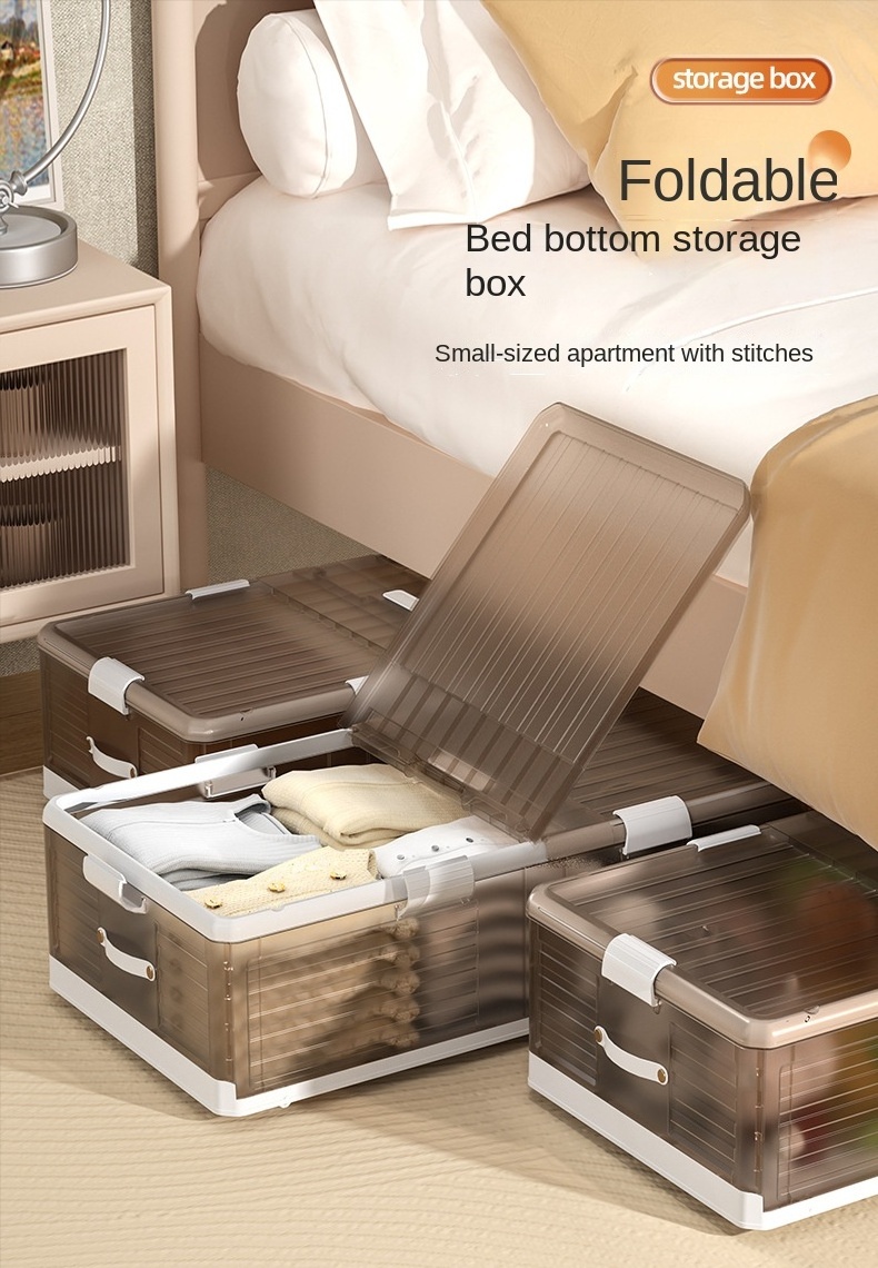 Under bed storage box Foldable flat organizer with wheel Household  items storage box storage bin