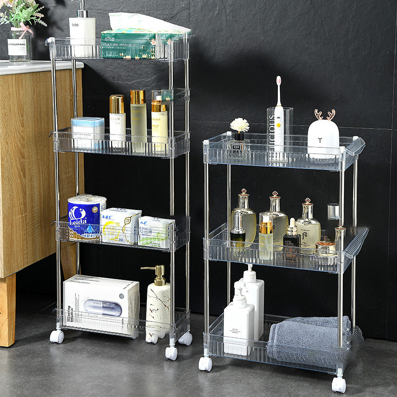 Stitched multi-functional cart shelving floor to floor multi-storey household bedroom bathroom mobile snack kitchen