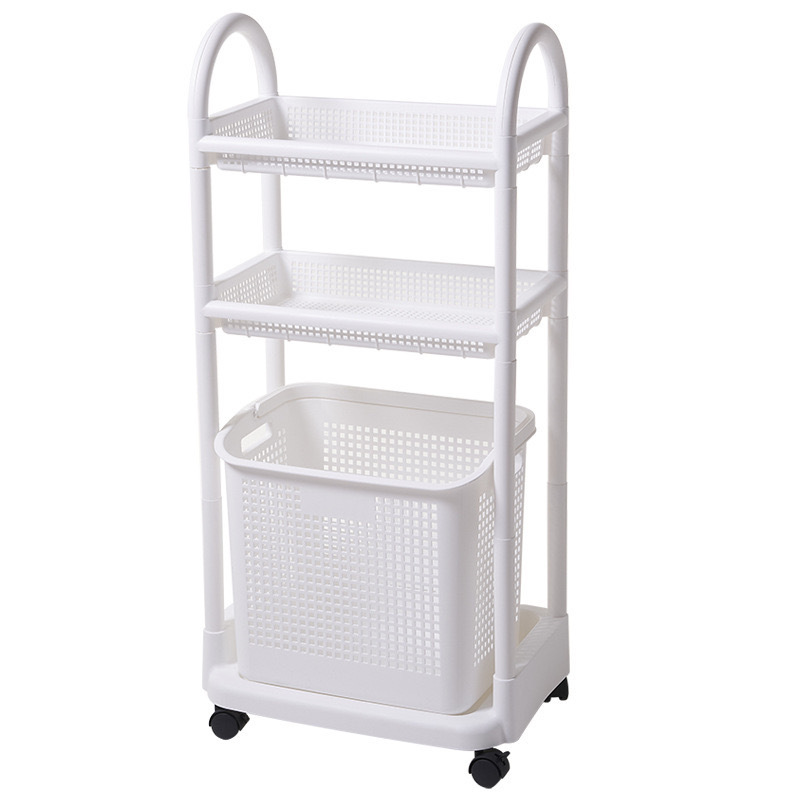 Slim Storage Cart Laundry Room Organization 3 Tier Shelf Organizer Rack for Bathroom Kitchen Small Dorm Narrow Space