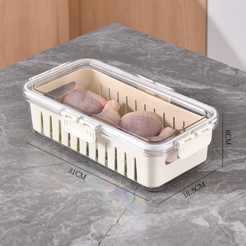 Fruit Meat Storage containers pantry kitchen Compartment Snackle Box for Fridge with Lids