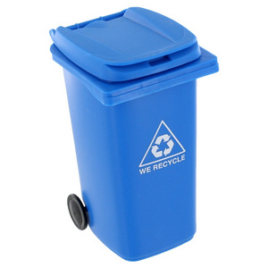 Plastic Mini Trash Can Style Desktop bin Storage Case w/ Cover for Small Gadgets - Green