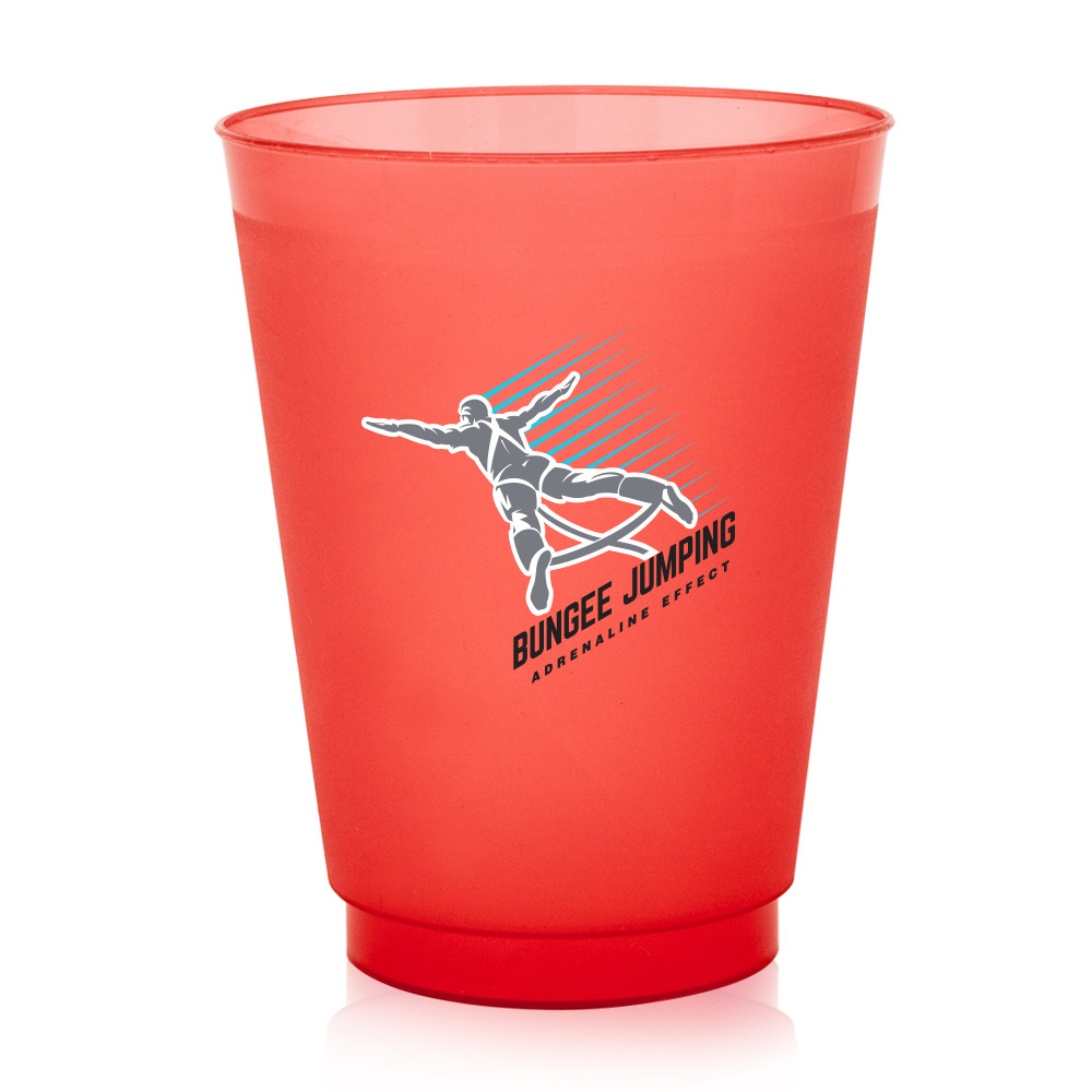 12 oz. Colored Frosted Plastic Cup-Blank w/ Flexible Material