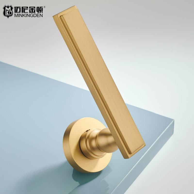 Factory direct sale modern simple brass interior door handle mortise door indoor set split bedroom silent double bar lock