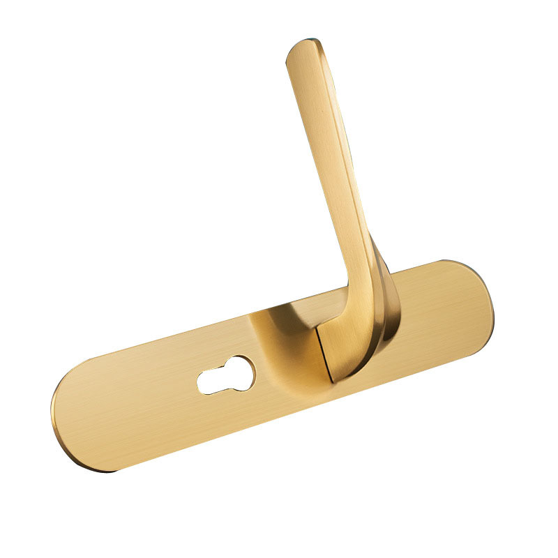 Minimalist gold interior door lock home pure copper solid wood door handle toilet handle door lock