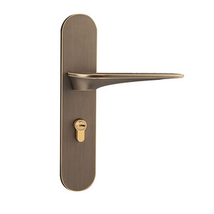 Minimalist gold interior door lock home pure copper solid wood door handle toilet handle door lock