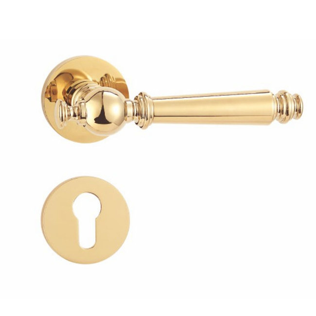 Luxury gold split pure copper solid wood door handle home bedroom fertise lever single sided door lock