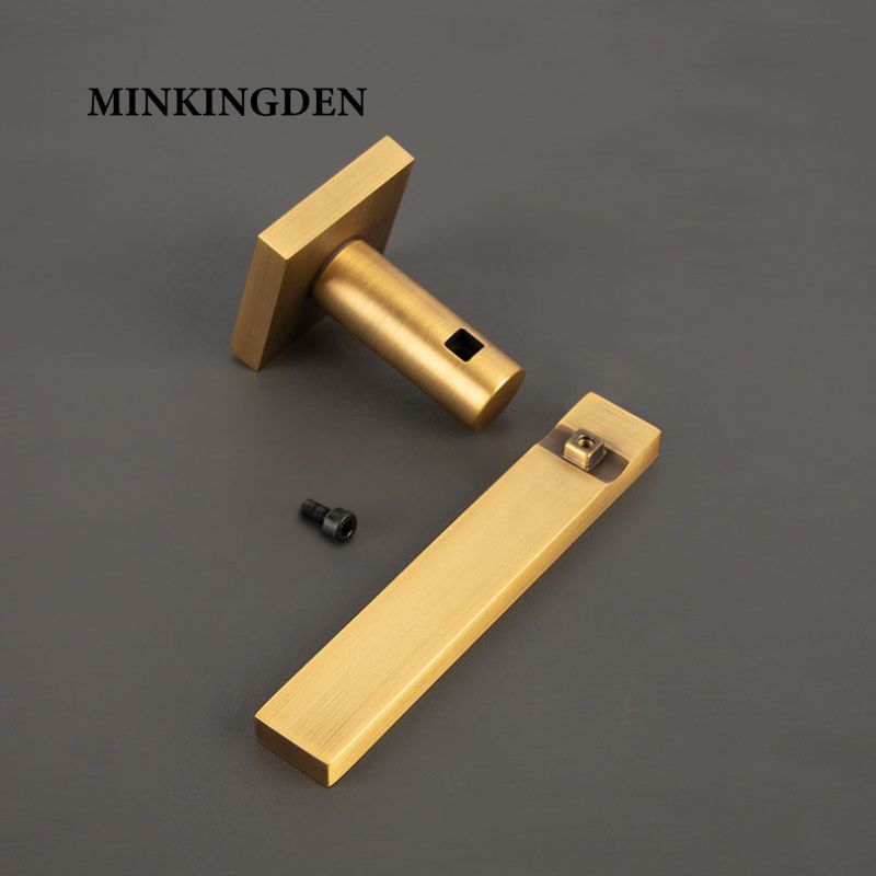 2024 New Design Shaped Vintage Brass Antique Lever Handle on Square Rose Base Office building Interior Door  Handle Lock