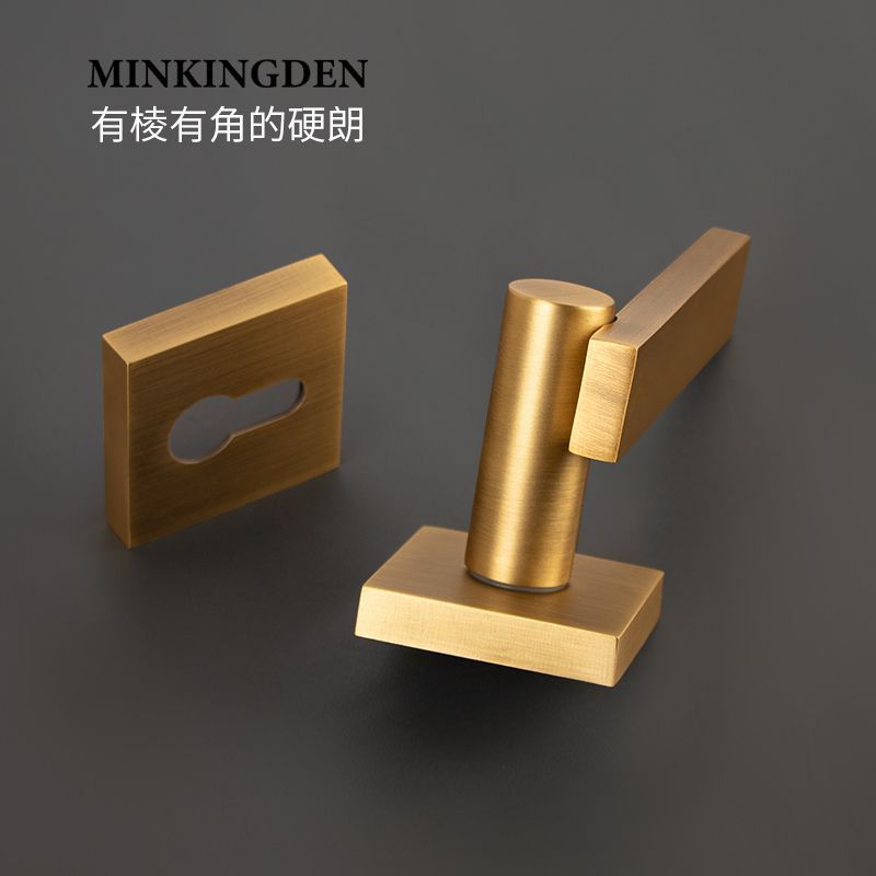 2024 New Design Shaped Vintage Brass Antique Lever Handle on Square Rose Base Office building Interior Door  Handle Lock