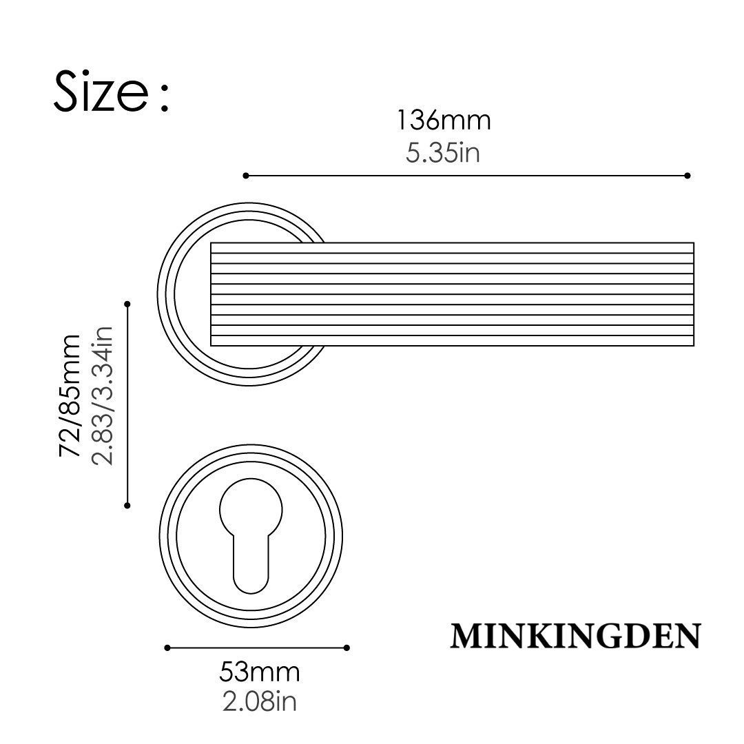 Minimalist Modern Design Knurled Rose Base Privacy Bathroom Lock brass lever door handle mortise interior door lock