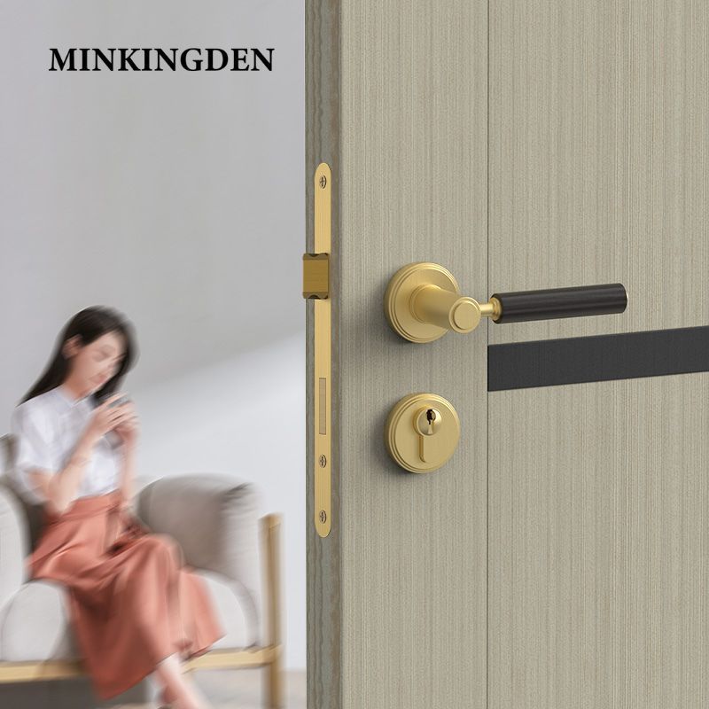 Wholesale Factory Price Interior Bedroom Wooden Brass  Smooth Round Home Decor Mortised Handle on Rose Lock Lever