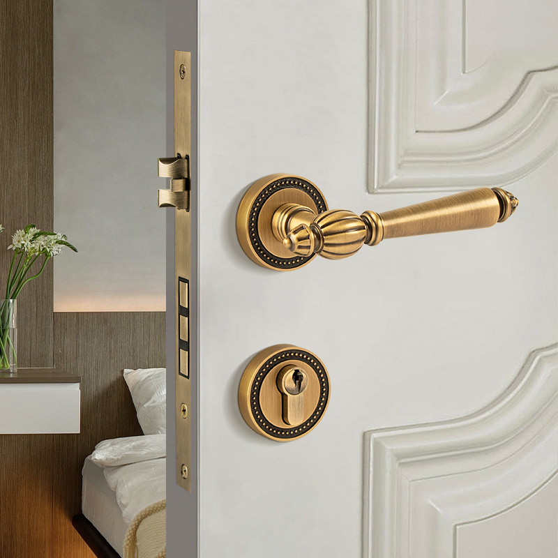 Door Handles Interior Door Locks for Hall Closet Satin  Modern Solid Classic Door Handles