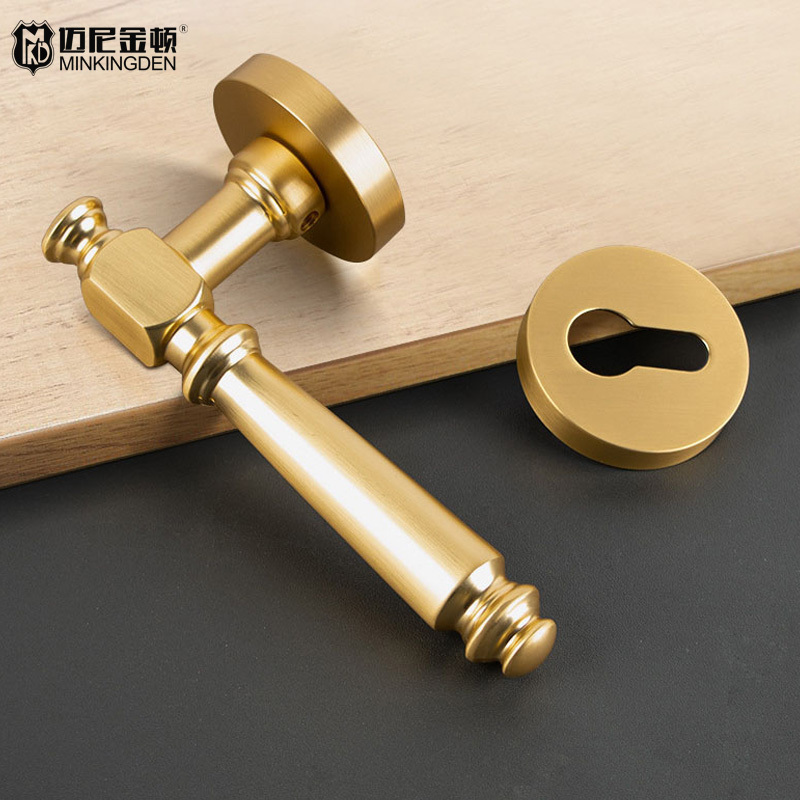 Hardware Factory OEM Zinc alloy Brushed Brass Lever Door Handles