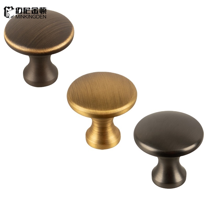 Single-hole brass handles drawer hardware furniture knobs retro interior kitchen cabinets Bedroom closet door handles