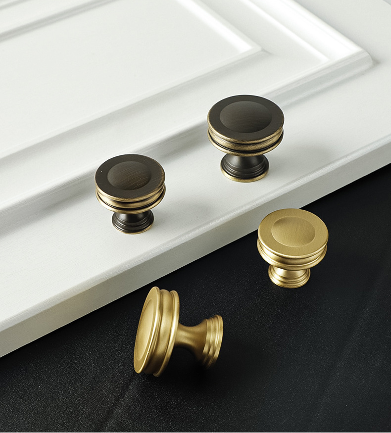 Luxury Cupboard Wardrobe Drawer Gold Pull Handles Antique Furniture Kitchen Solid Brushed Brass Door Cabinet Handles