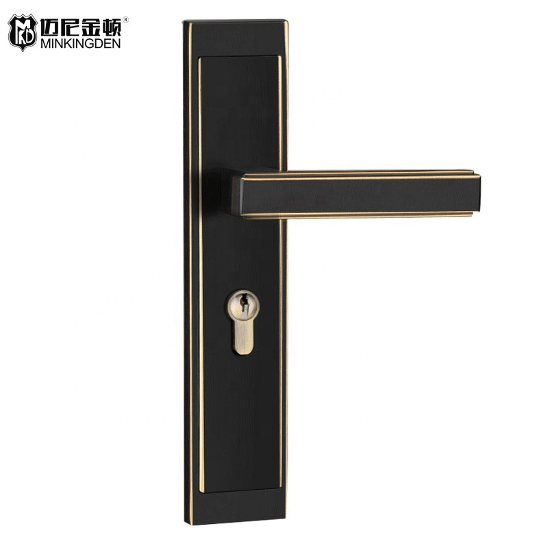 Bedroom Brass Door Lock Household Silent Interior Hardware Minimal Style Latch Black double lever door lock