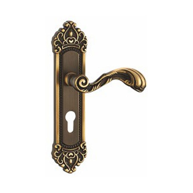 Wholesale Factory Price Exterior Door Integrated Locks Gold Solid Brass Door Handle