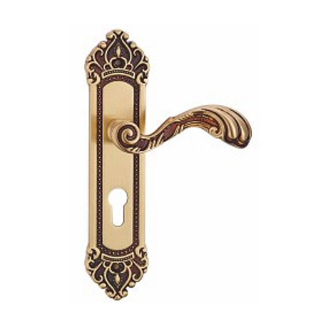 Wholesale Factory Price Exterior Door Integrated Locks Gold Solid Brass Door Handle