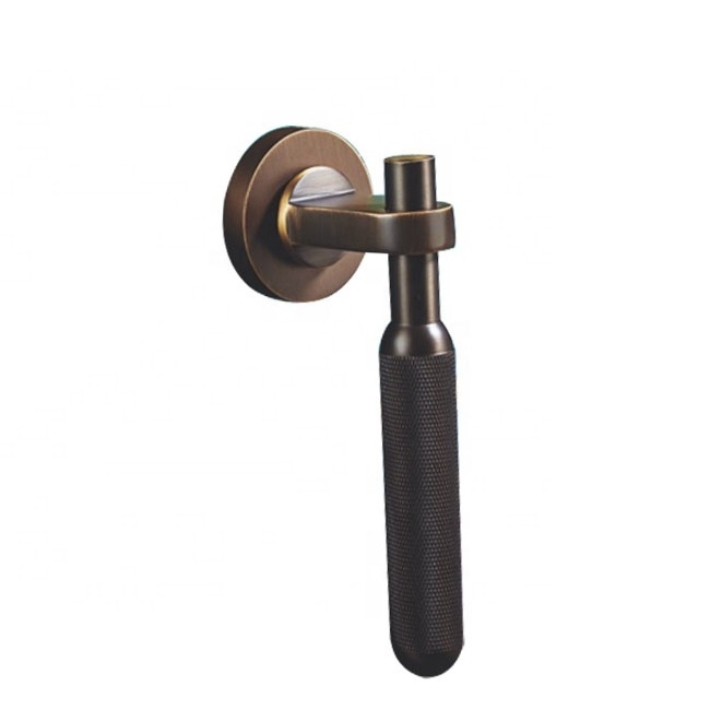 Luxury knurled gold interior door lock solid door knob bedroom lever fertise bathroom single side security door knob